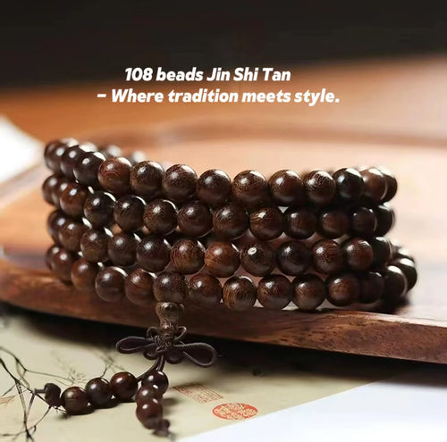 Golden Sandalwood 108-Bead Bracelet